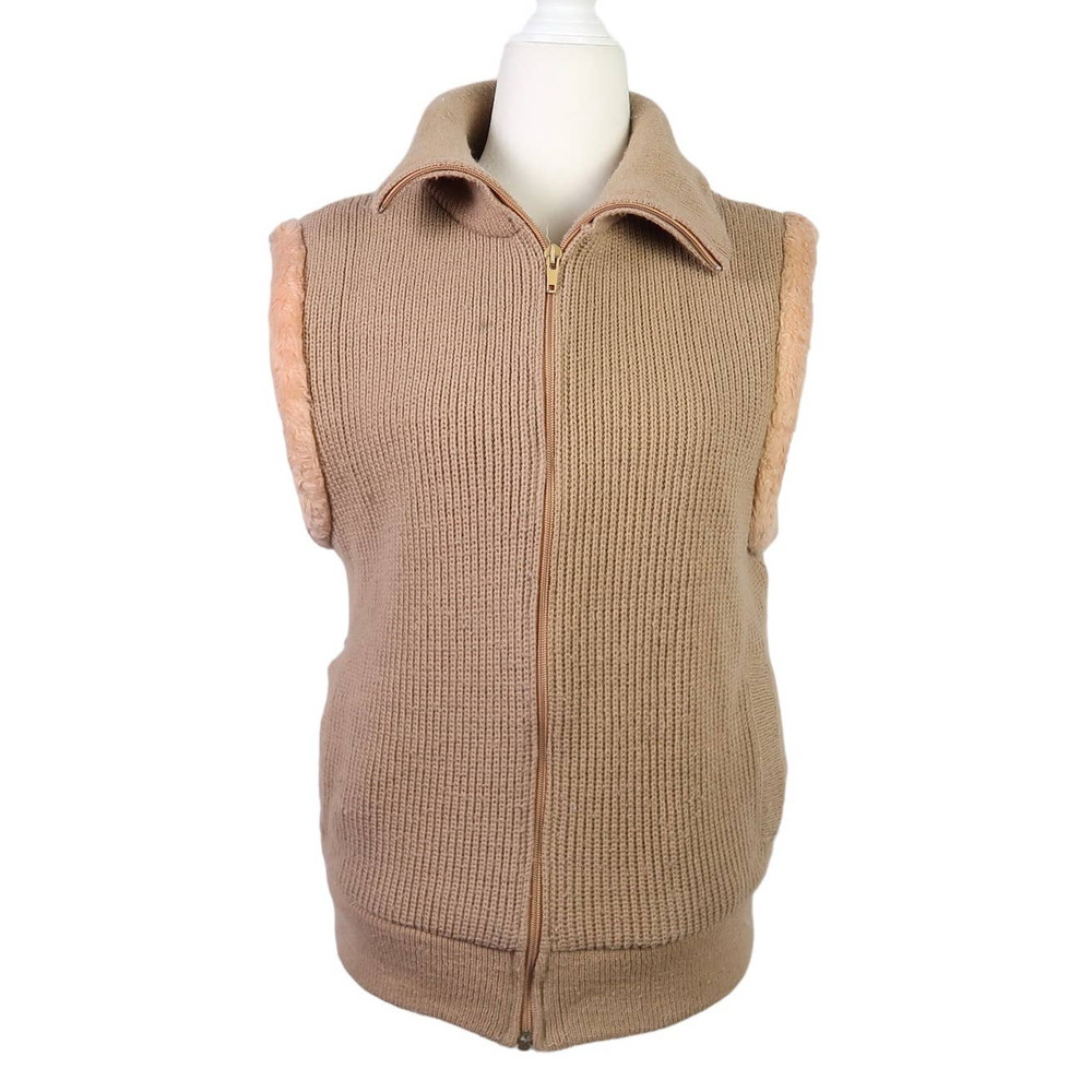 Vintage 70s Montgomery Ward brown knit sweater vest M